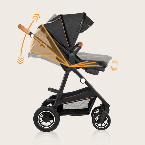 lionelo Amber 3 w 1 Black Silver — Wózek wielofunkcyjny